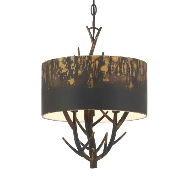 Bring nature-inspired elegance into your home with the Wry Lighting Arboreal 3-light Pendant in Antique Black Iron. Featuring a metal shade and a distressed Antique Black Iron frame, it creates a welcoming atmosphere. Collection: Arboreal Finish: Antique Black Iron Glass: Antique Black Iron Width: 13.00" Height: 17.38" Weight: 7.33 lb Extension from Wall: 13.00" Canopy: 5.38"W x 5.38"H x 1.5"D Number of Bulbs: 3 Maximum Wattage: 60.00 W Bulb Type: CA10 Bulb Base: E12 Light Source: Incandescent Dimmable Voltage: 120.00 V Country of Origin: China Safety Listing: ETL Manufacturer Warranty: 1 Year Limited