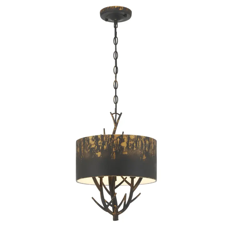 Arboreal Three Light Pendant in Antique Black Iron - Image 2