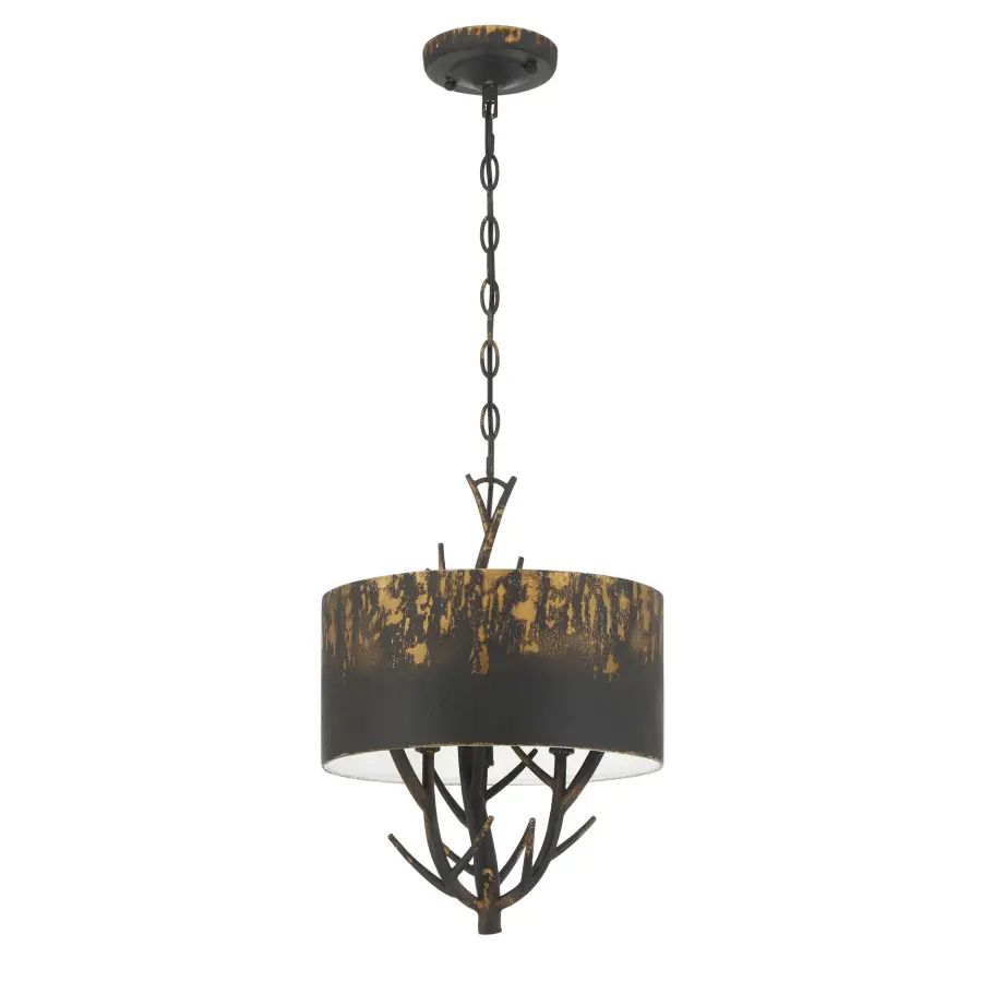Arboreal Three Light Pendant in Antique Black Iron - Image 3