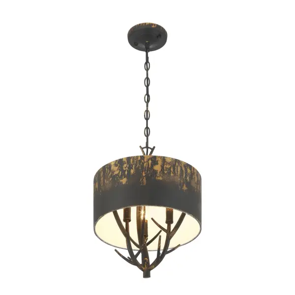 Arboreal Three Light Pendant in Antique Black Iron - Image 5