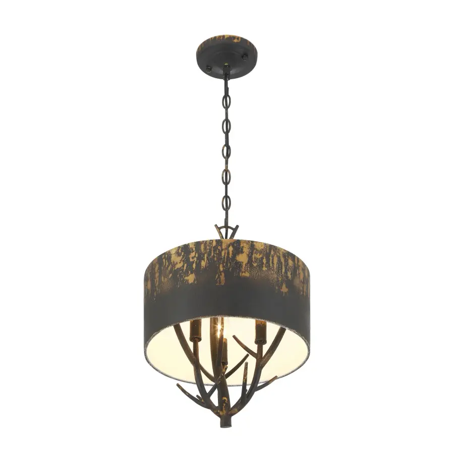 Arboreal Three Light Pendant in Antique Black Iron - Image 5