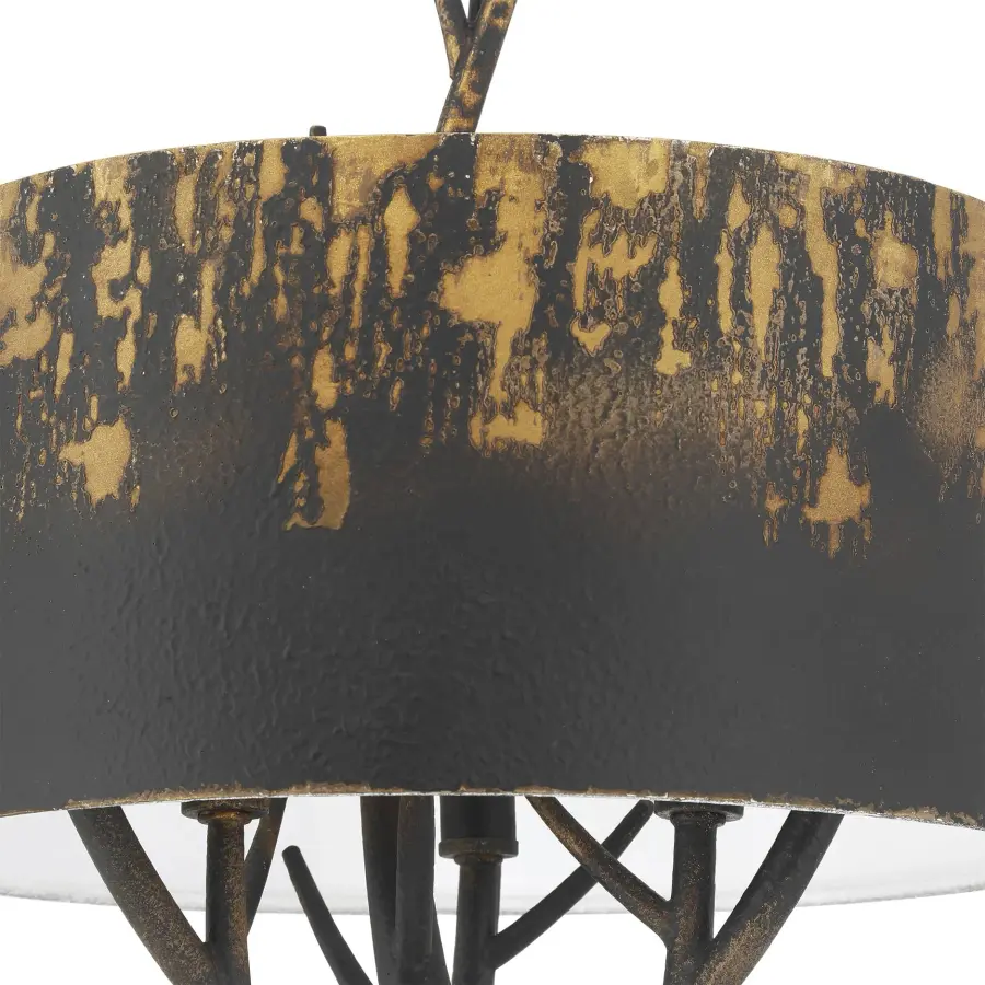Arboreal Three Light Pendant in Antique Black Iron - Image 8