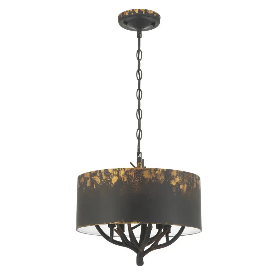 Arboreal Four Light Pendant in Antique Black Iron - Image 3