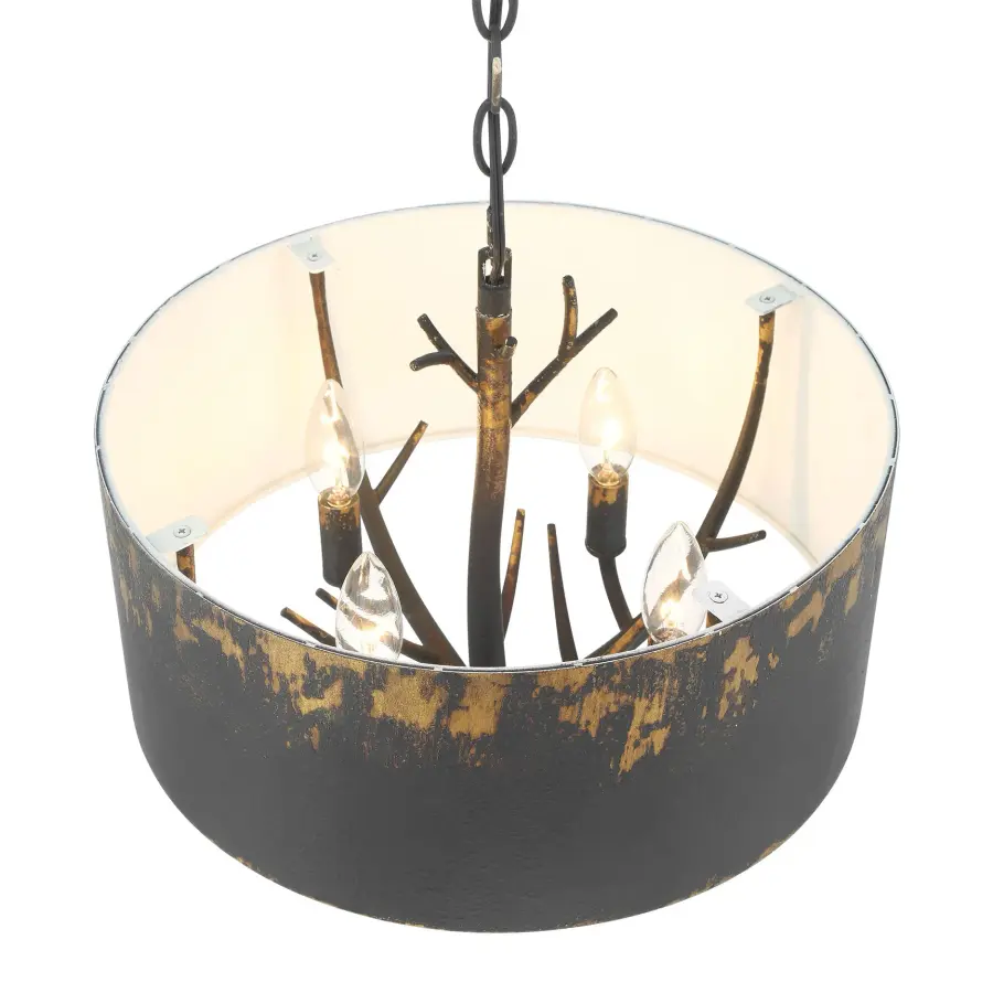 Arboreal Four Light Pendant in Antique Black Iron - Image 9