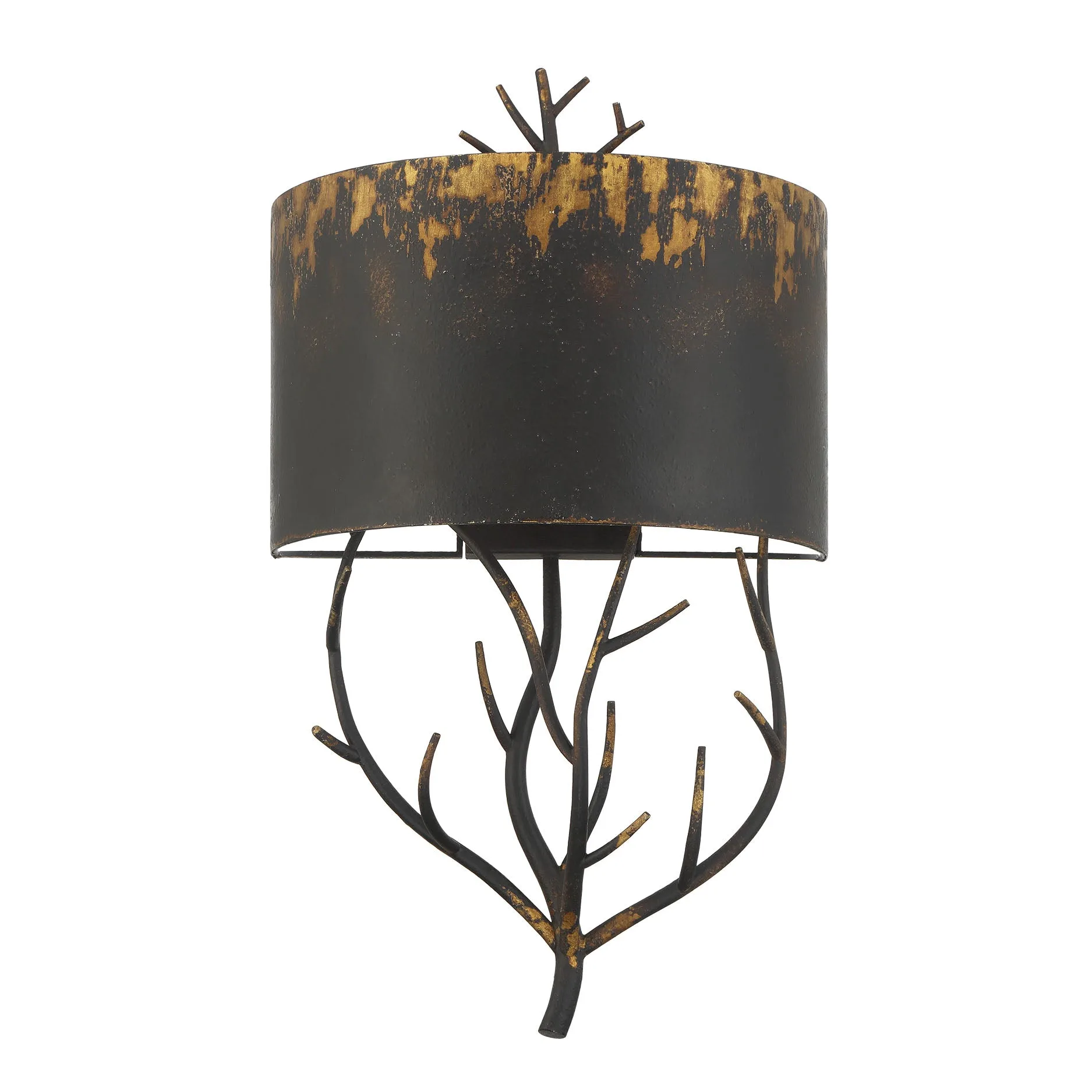 Arboreal 2-light Wall Sconce in Antique Black Iron