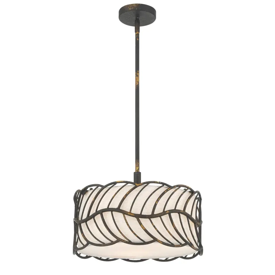 Simbolo Three Light Pendant in Antique Black Iron - Image 2