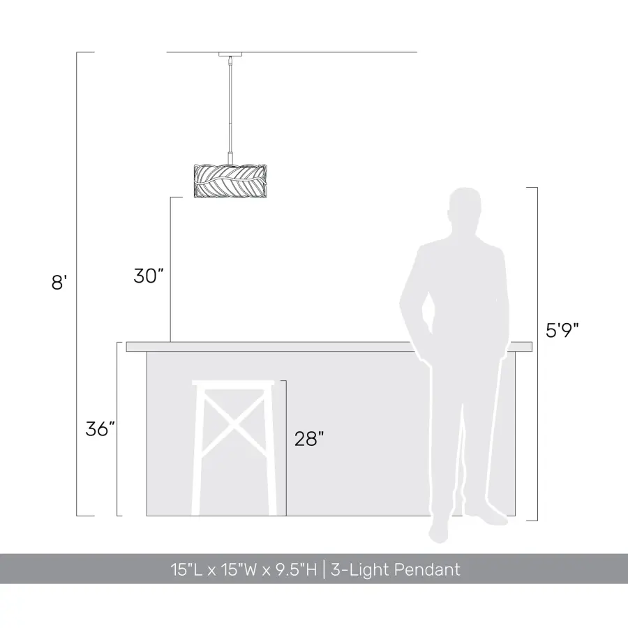 Simbolo Three Light Pendant in Antique Black Iron - Image 11