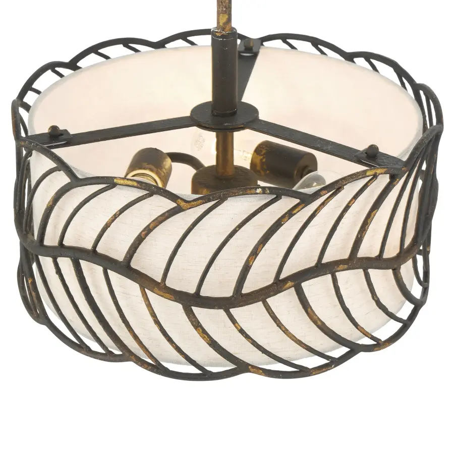 Simbolo Three Light Pendant in Antique Black Iron - Image 9