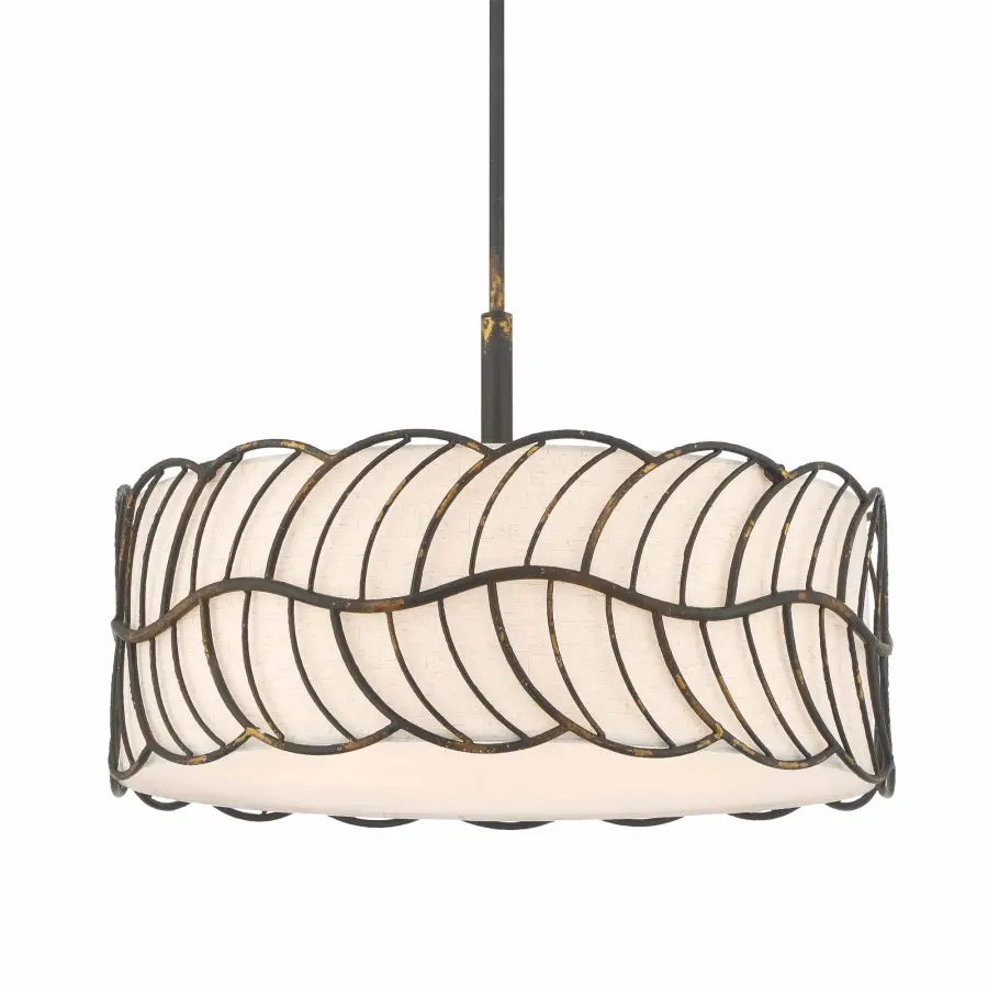 Simbolo Five Light Pendant in Antique Black Iron - Image 1
