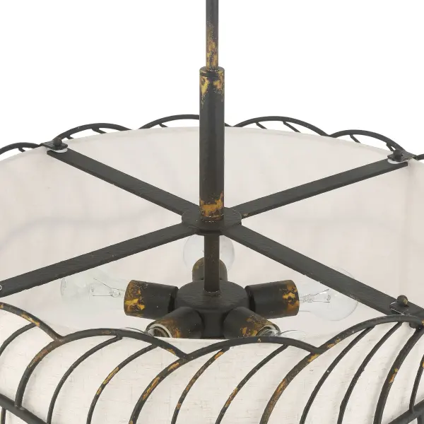 Simbolo Five Light Pendant in Antique Black Iron - Image 11