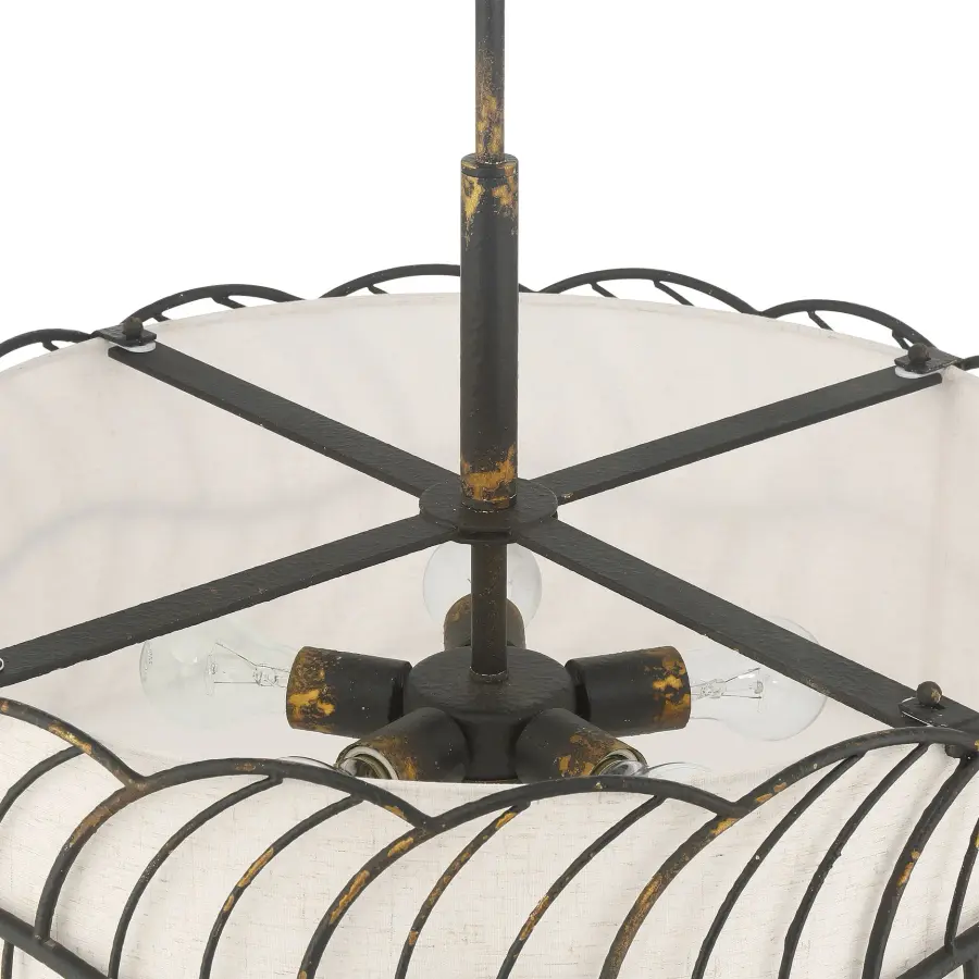 Simbolo Five Light Pendant in Antique Black Iron - Image 11