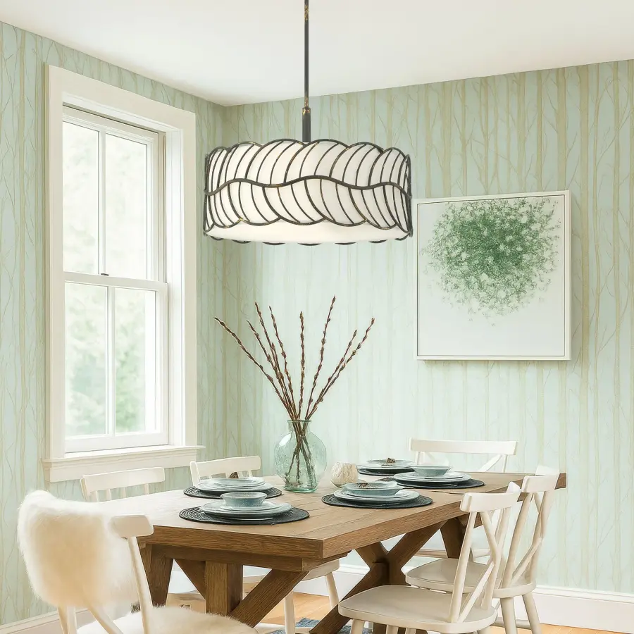 Simbolo Five Light Pendant in Antique Black Iron - Image 12