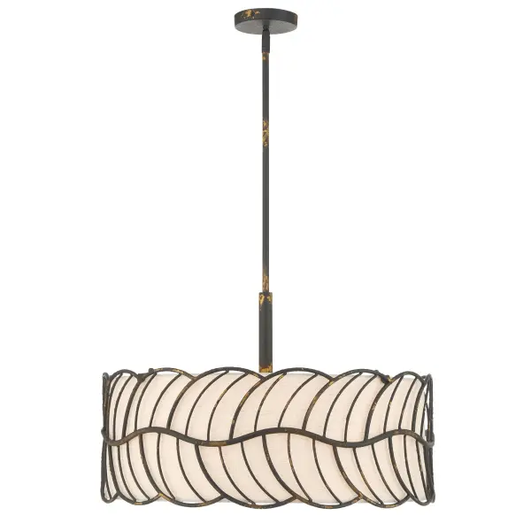Simbolo Five Light Pendant in Antique Black Iron - Image 4
