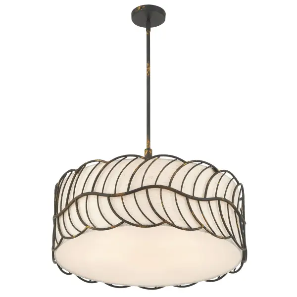 Simbolo Five Light Pendant in Antique Black Iron - Image 5