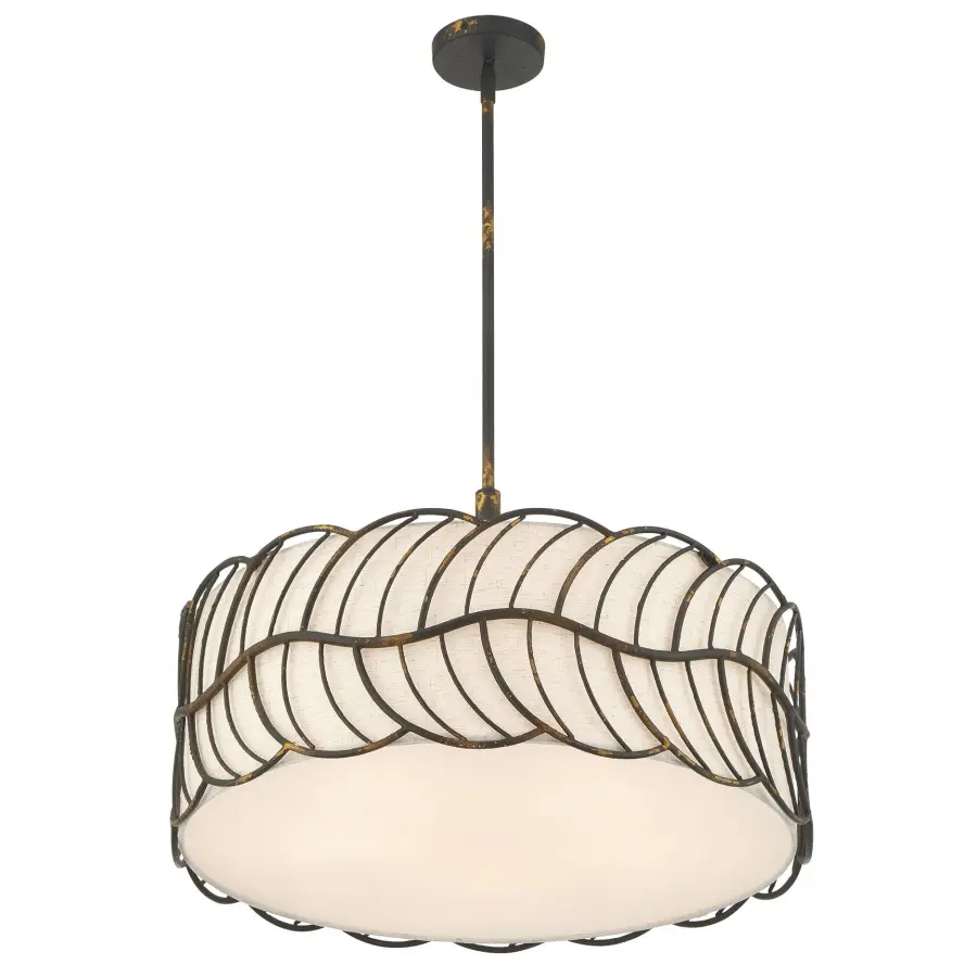 Simbolo Five Light Pendant in Antique Black Iron - Image 5