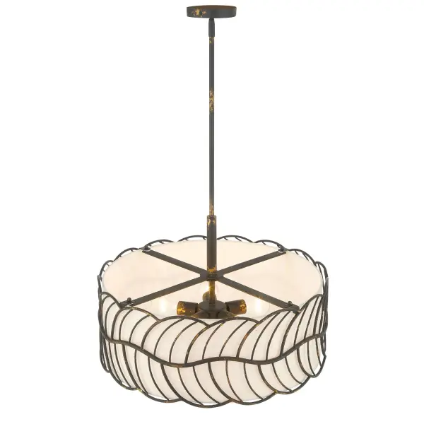 Simbolo Five Light Pendant in Antique Black Iron - Image 6