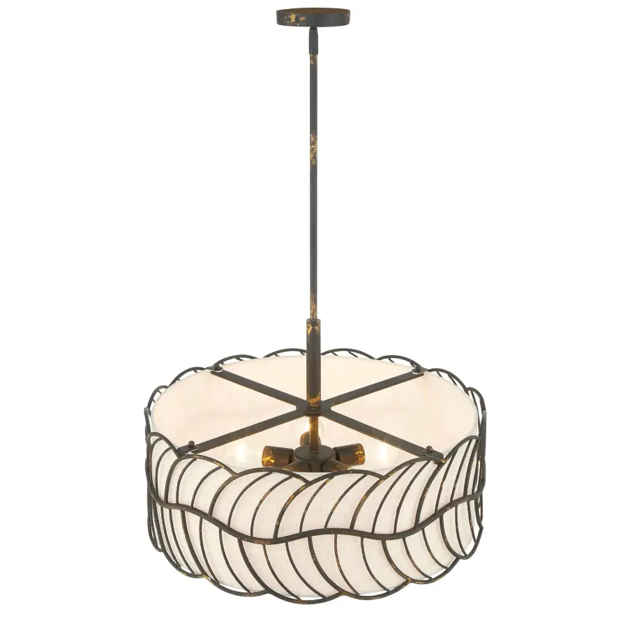 Simbolo Five Light Pendant in Antique Black Iron - Image 6