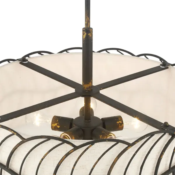 Simbolo Five Light Pendant in Antique Black Iron - Image 10