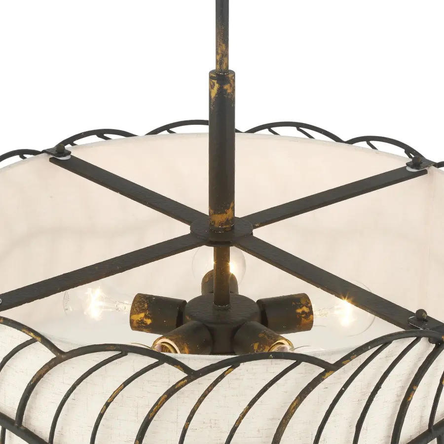 Simbolo Five Light Pendant in Antique Black Iron - Image 10