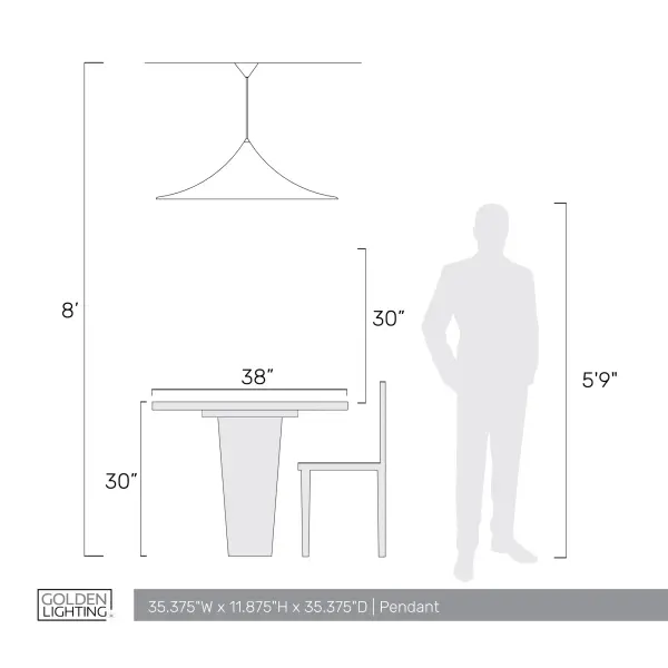 Golden Lighting Vistara 35" Pendant in Latte - Image 6