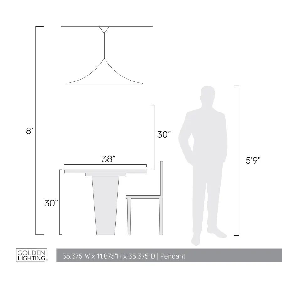 Golden Lighting Vistara 35" Pendant in Latte - Image 6