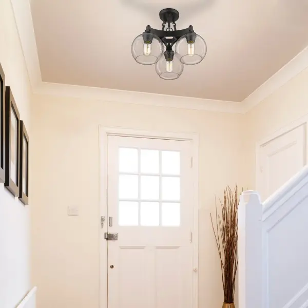 Golden Lighting Galveston 3-Light Semi-Flush Mount in Rubbed Bronze - Image 2