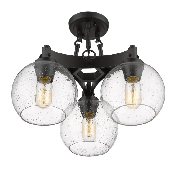 Golden Lighting Galveston 3-Light Semi-Flush Mount in Rubbed Bronze - Image 4