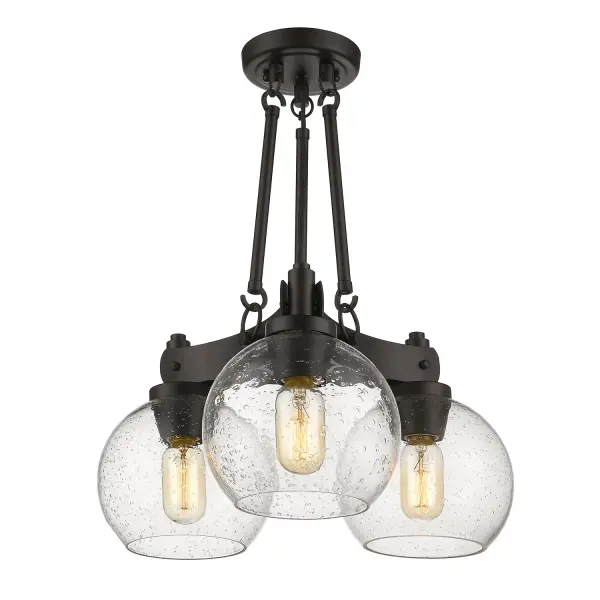 Golden Lighting Galveston 3-Light Semi-Flush Mount in Rubbed Bronze - Image 5