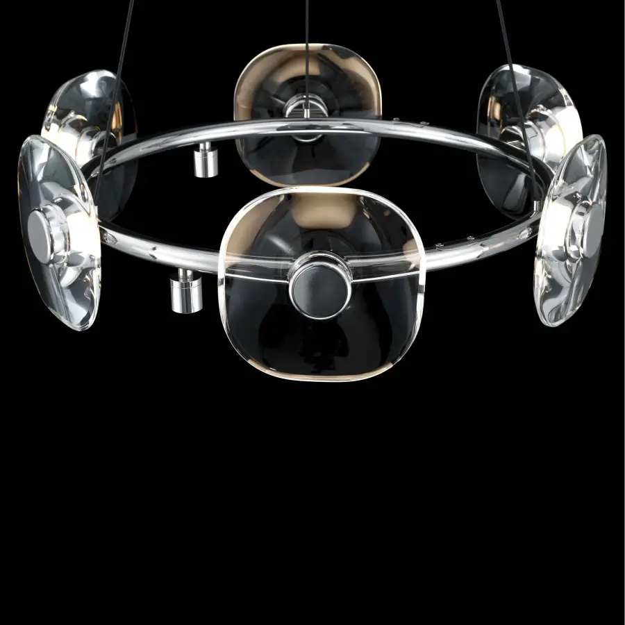 Ziva Celestia 6-Light Integrated LED Chandelier in Chrome - Image 4