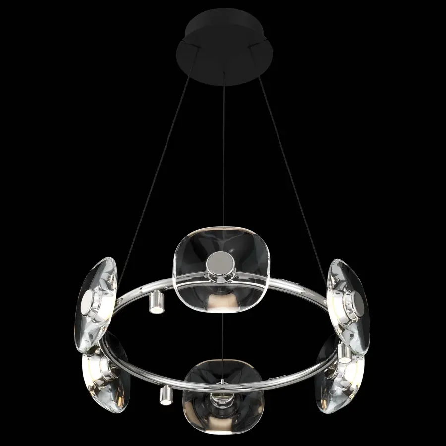 Ziva Celestia 6-Light Integrated LED Chandelier in Chrome - Image 9