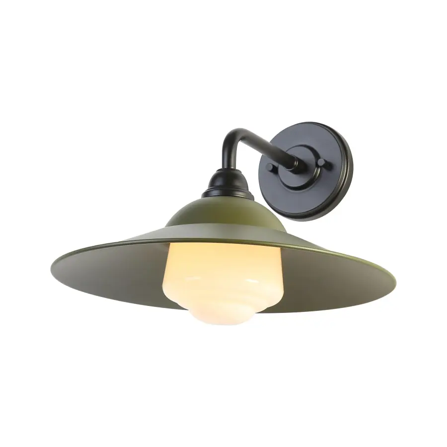 Croma 1-Light Wall Sconce in Matte Pine with White Bell Glass - Image 1