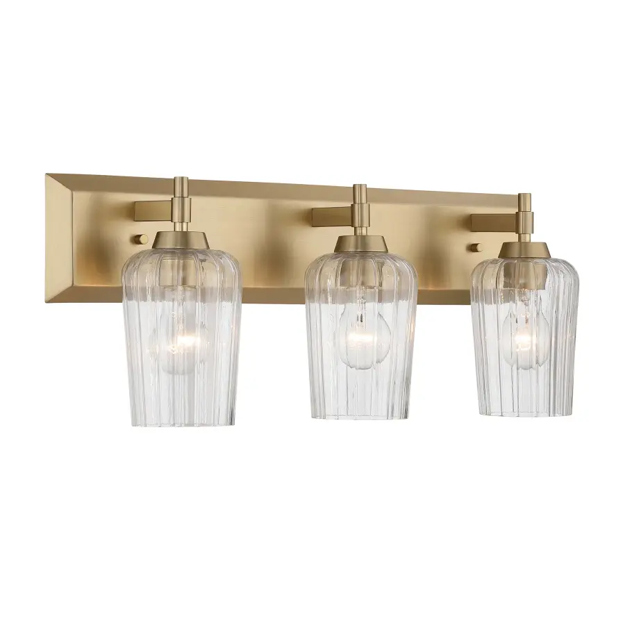 Brilia 3-Light Vanity in Brushed Champagne Brass - Image 4