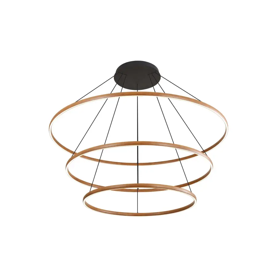 Golden Lighting Veritas 59" 3-Tier LED Chandelier in Walnut - Image 2
