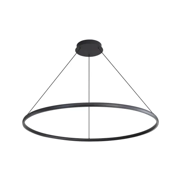 The Veritas chandelier makes a bold architectural statement with its impressive 59-inch width and integrated LED technology. The matte Sand Black finish with sandy texture adds sophisticated depth while the adjustable height accommodates various ceiling configurations.