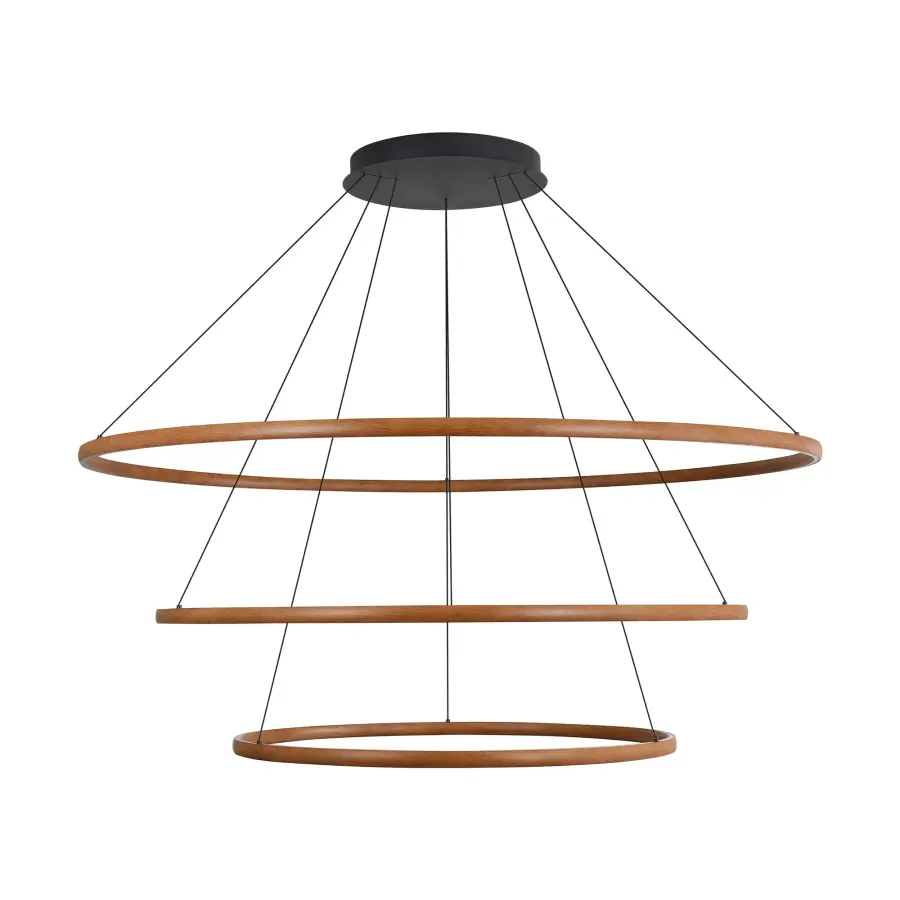 Veritas 71" 3-Tier LED Chandelier in Walnut - Image 1