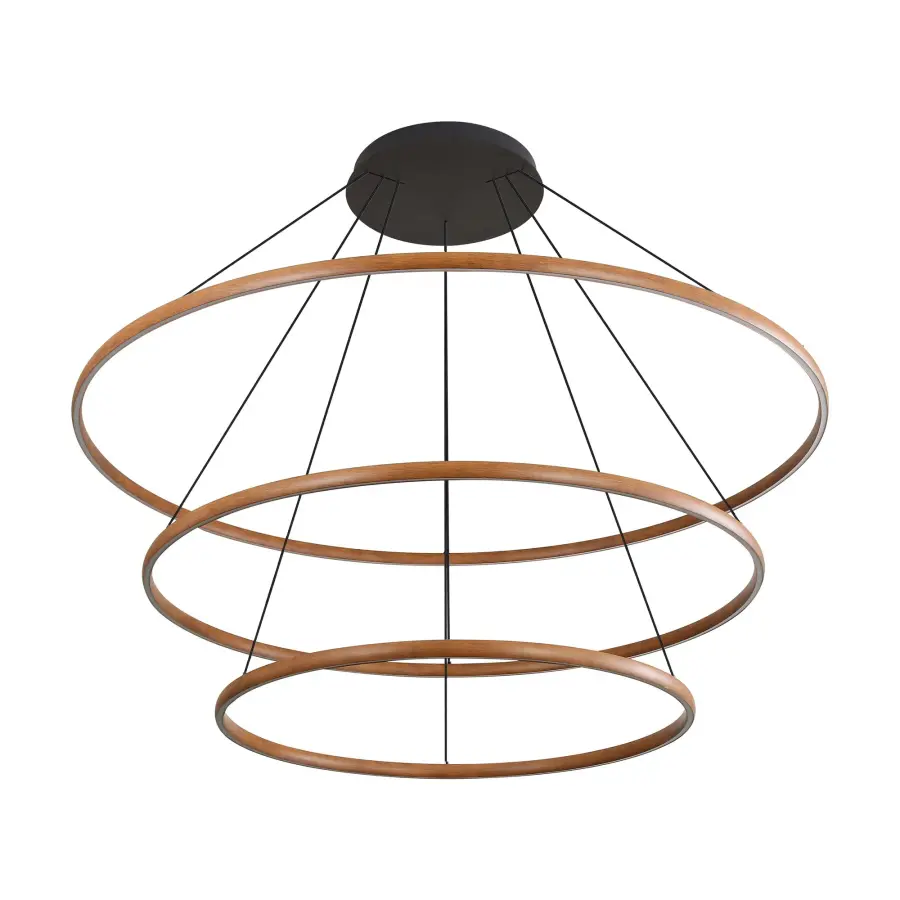 Veritas 71" 3-Tier LED Chandelier in Walnut - Image 2