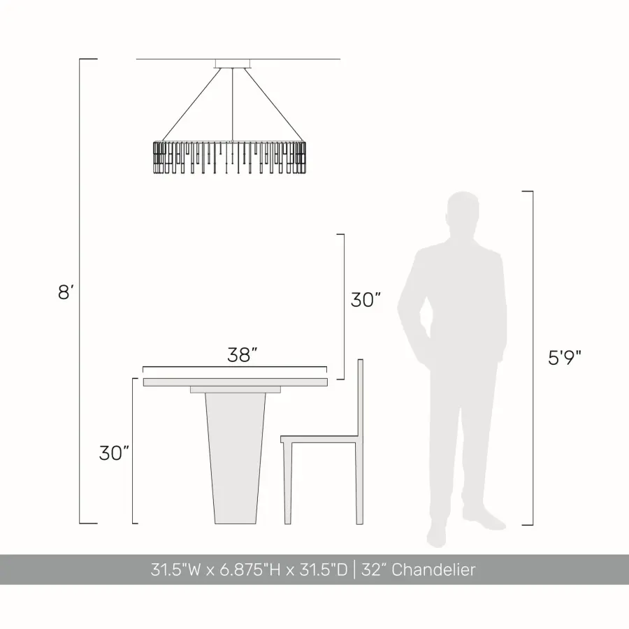 Golden Lighting Lucerna 32" LED Chandelier - Image 6