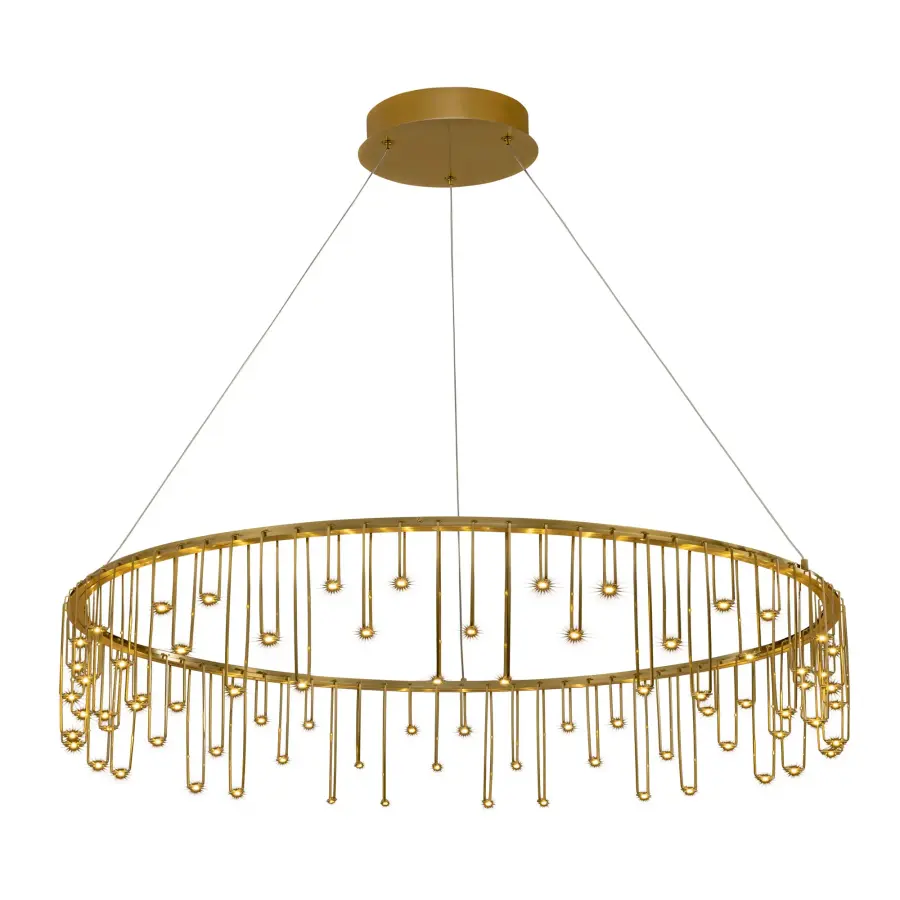 Golden Lighting Lucerna 39" LED Chandelier in Stainless Steel Gold - Image 1