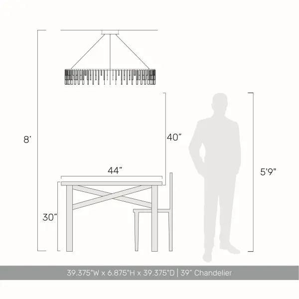 Golden Lighting Lucerna 39" LED Chandelier in Stainless Steel Gold - Image 6