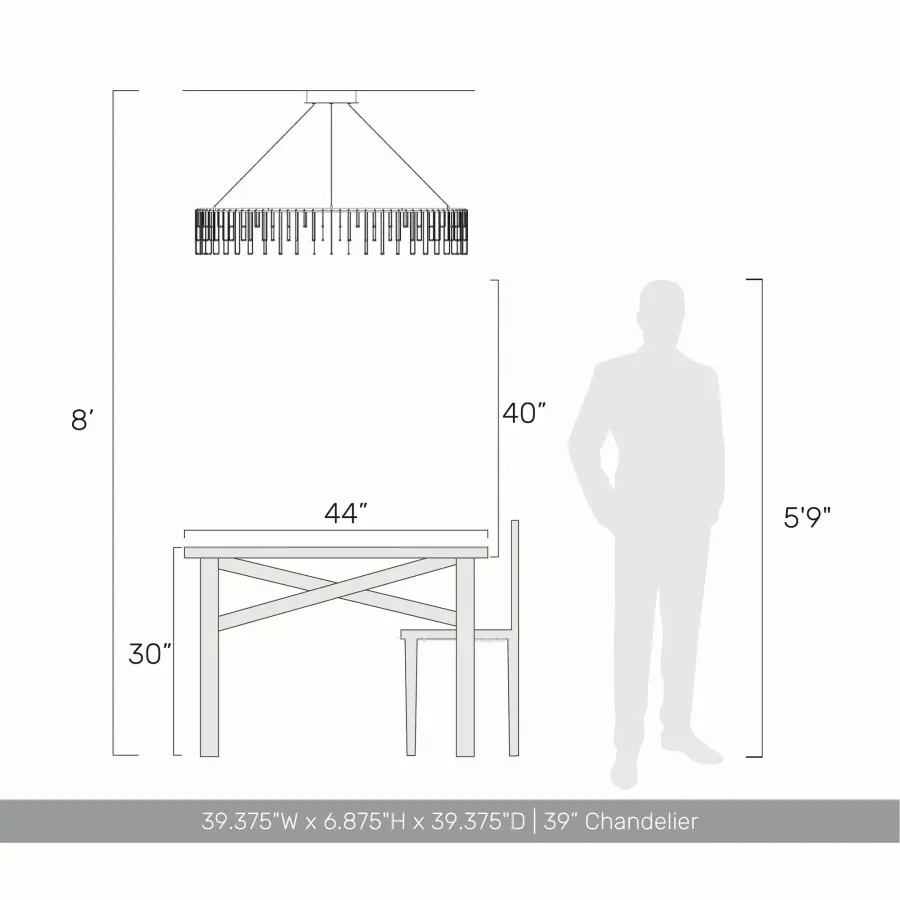 Golden Lighting Lucerna 39" LED Chandelier in Stainless Steel Gold - Image 6