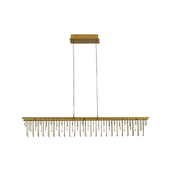The Lucerna brings architectural drama to kitchen islands with its geometric ring and delicate prong fringe. Integrated LED technology delivers brilliant, energy-efficient illumination with 3024 lumens at a warm 3000K.
