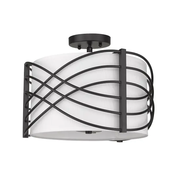 Zara Three Light Semi-Flush Mount in Matte Black - Image 3