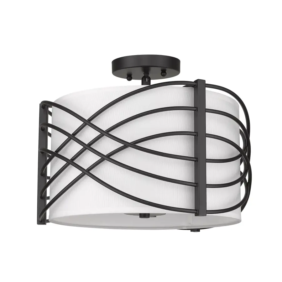 Zara Three Light Semi-Flush Mount in Matte Black - Image 3