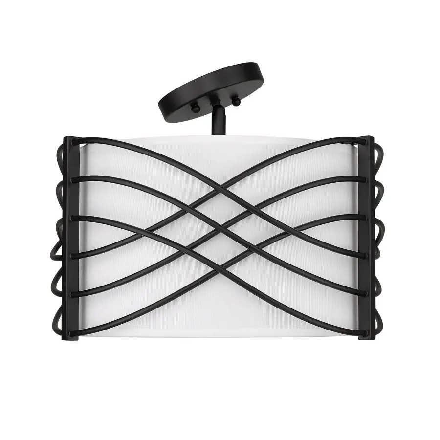 Zara Three Light Semi-Flush Mount in Matte Black - Image 4