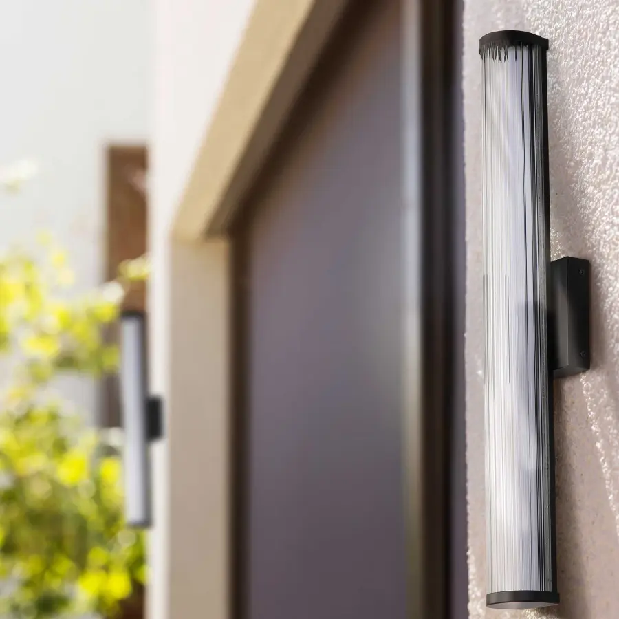 Rodara Integrated LED 17" Outdoor Wall Sconce in Matte Black - Image 2