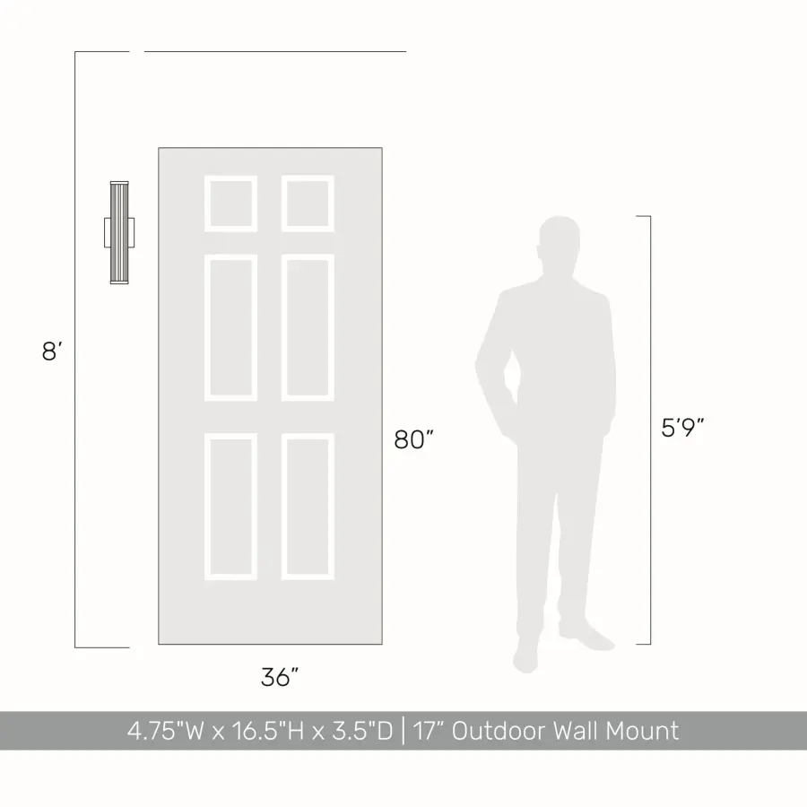 Rodara Integrated LED 17" Outdoor Wall Sconce in Matte Black - Image 4