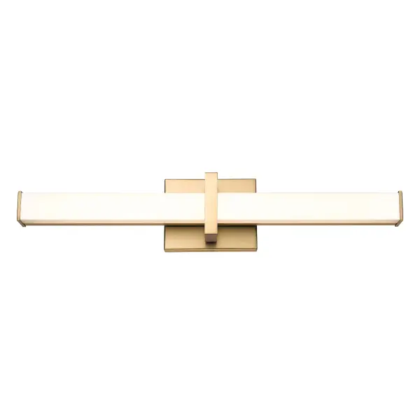 The Golden Lighting Elon vanity light combines modern sophistication with practical functionality. Its integrated LED provides 2250 lumens of warm, glare-free illumination through an opal acrylic shade, while the brushed champagne brass finish adds a luxurious touch to any bathroom.