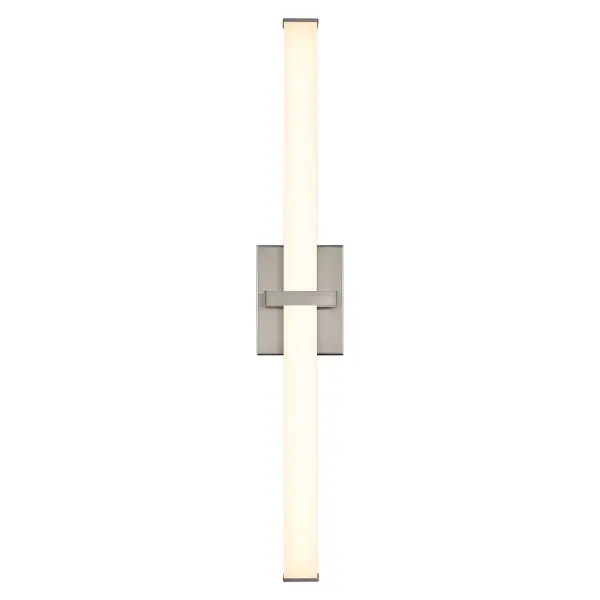 The Elon 30" vanity light combines contemporary design with integrated LED technology, delivering 2496 lumens of warm 3000K light through a diffused acrylic shade. Perfect for modern bathrooms seeking elegant task lighting.