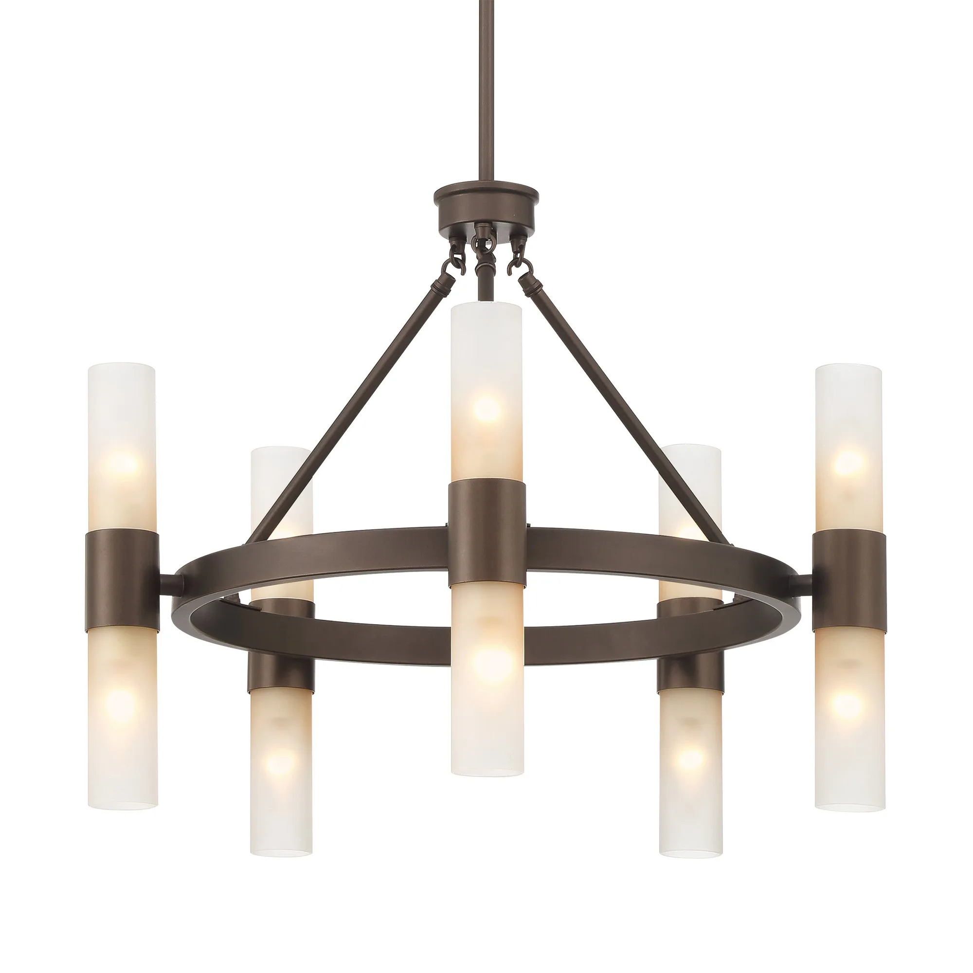 Lyssna Cirkel 10-light Chandelier in Modern Bronze