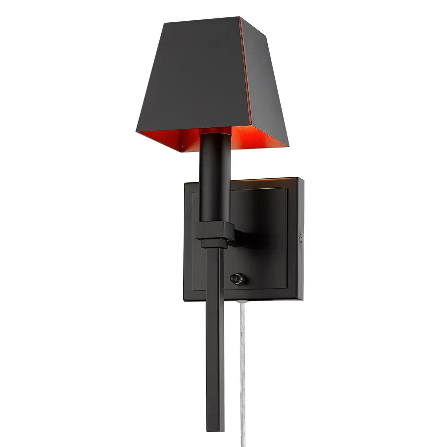 Messina One Light Wall Sconce in Matte Black - Image 1